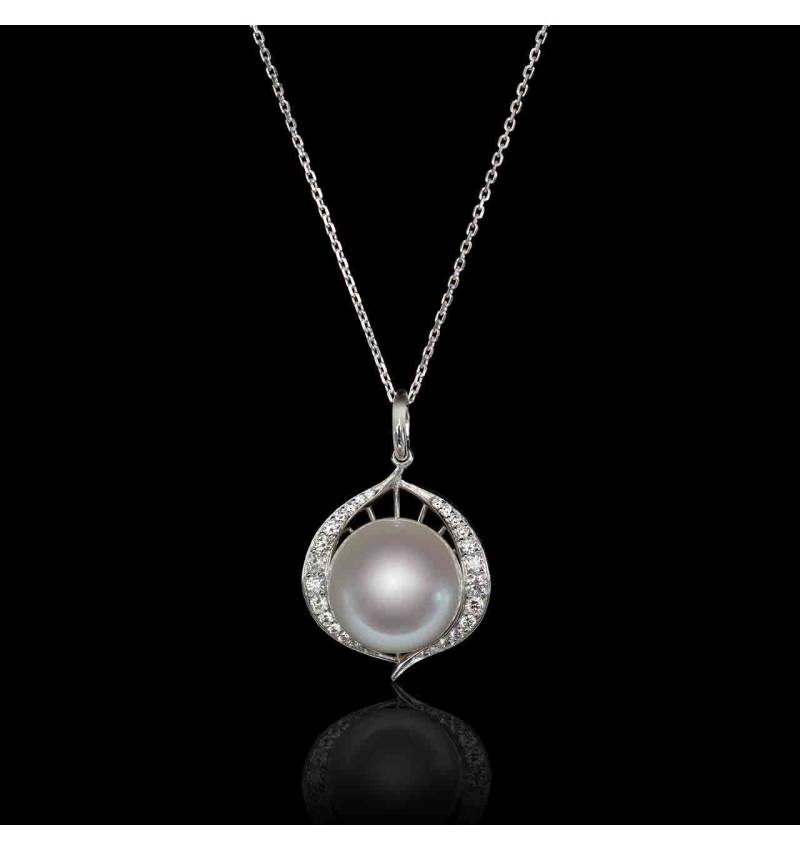 pendentif perle blanche- diamant-mavi pendentif perle blanche- diamant-mavi