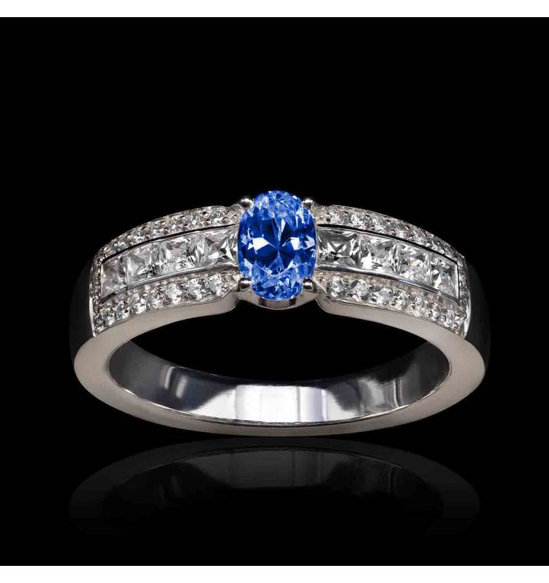 bague saphir bleu-or blanc-grace