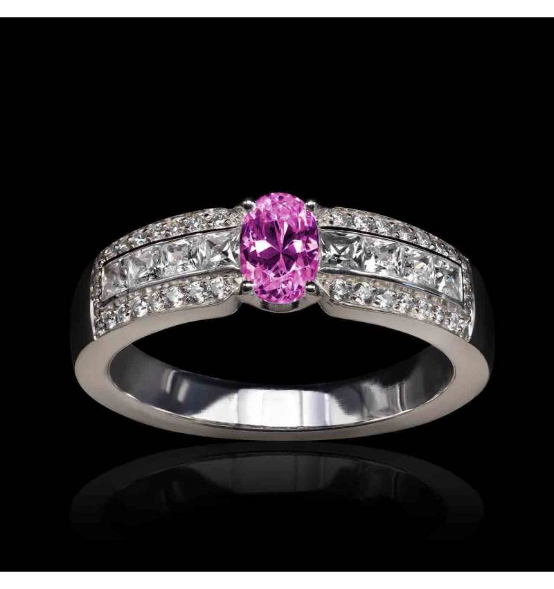 bague saphir rose-or blanc-grace