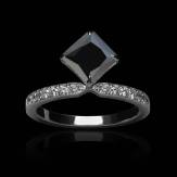 bague diamant noir-or blanc-lana