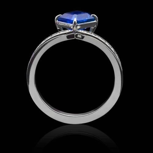 bague saphir bleu-or blanc-lana