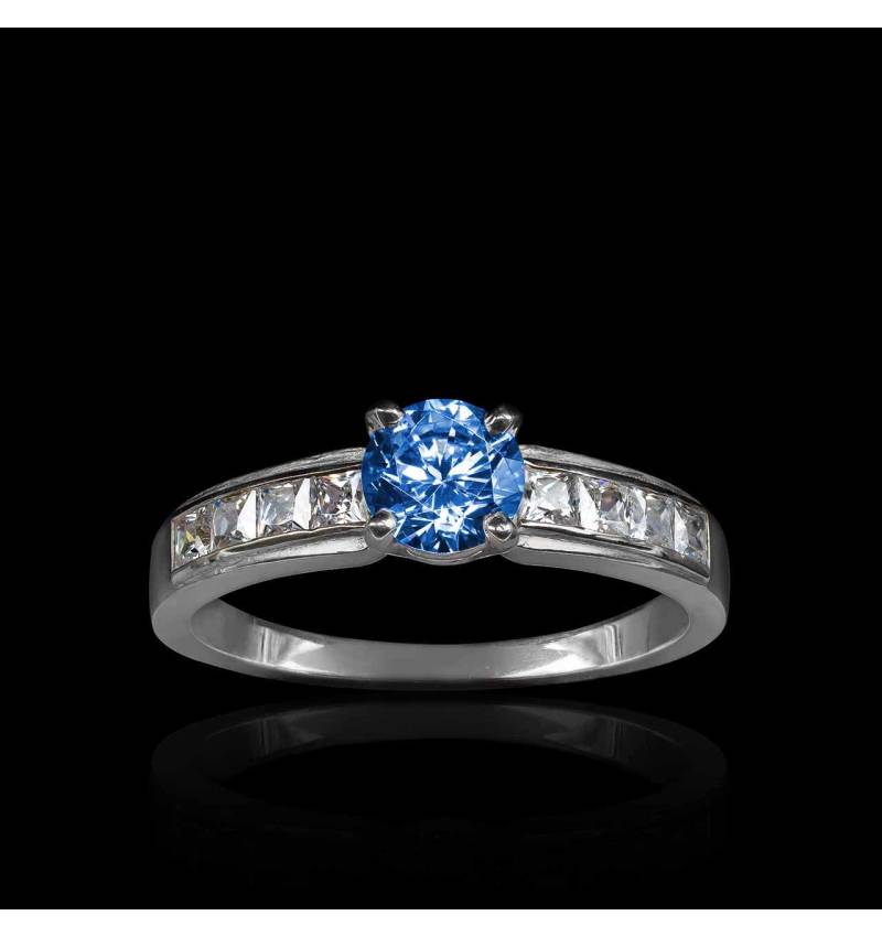 bague saphir bleu-or blanc-kelly