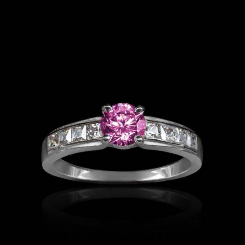 bague saphir rose-or blanc-kelly