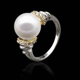 bague perle blanche- or blanc- hina