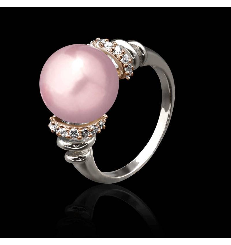 bague perle rose- or blanc- hina