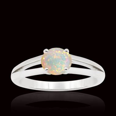 bague opale blanche-or blanc-lina