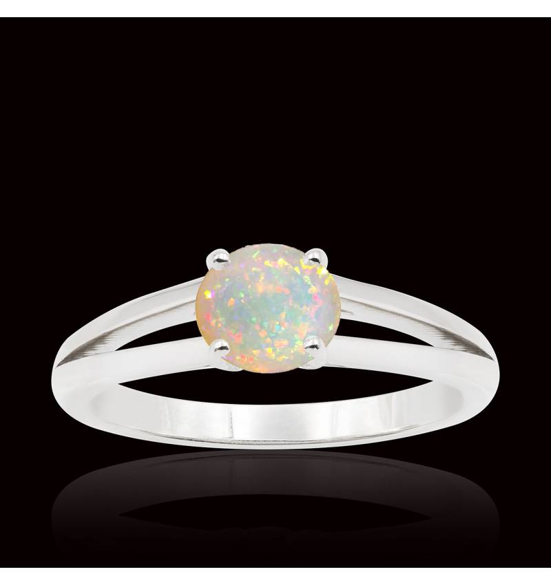 bague opale blanche-or blanc-lina