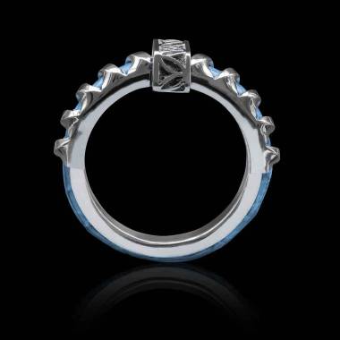 bague homme-or blanc-katana