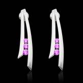 boucles d'oreilles_saphir rose_or blanc