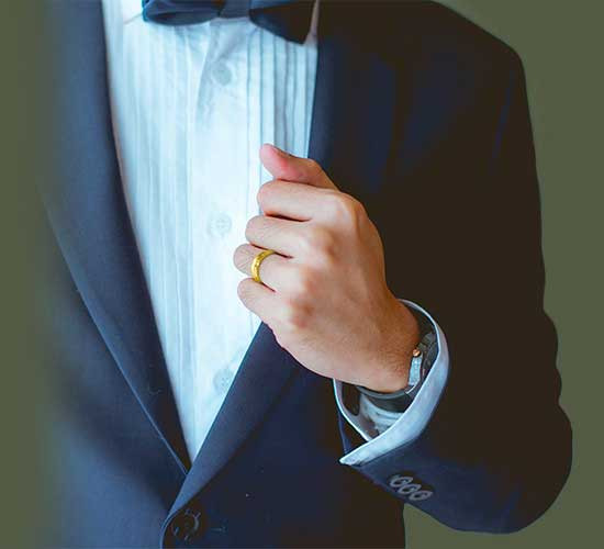 Alliance homme or jaune 18 carats Mariage