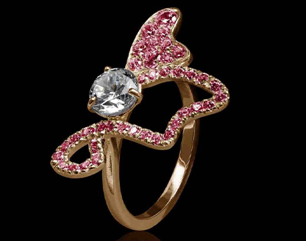 bague Monarque diamant rubis et or rose