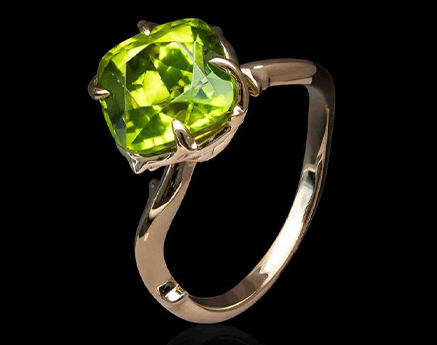 bague cocktail peridot or jaune Liane