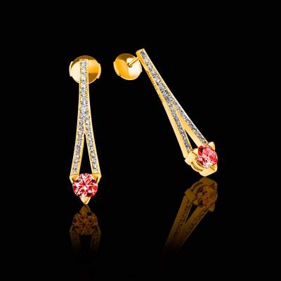 boucles d'oreilles rubis de birmanie plena luna