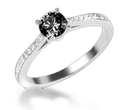 Black diamond engagement ring Elodie