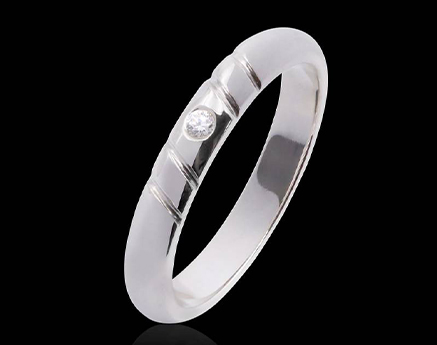 alliance de mariage or blanc diamant