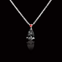 Pendant black diamond and ruby