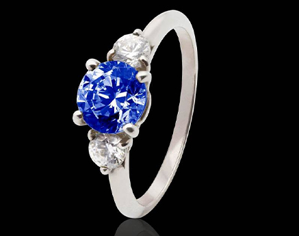 Bague or blanc saphir bleu Nayla