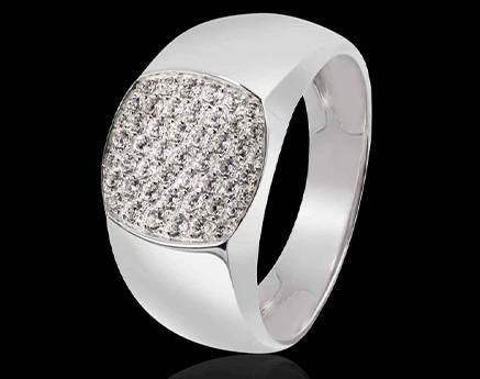 chevaliere or blanc 18k palladie diamant massimiliano