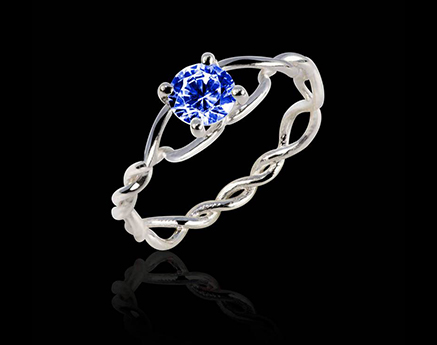 bague tanzanite entrelasse or blanc