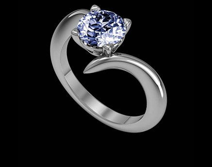 bague tanzanite serpentine solitaire en or blanc