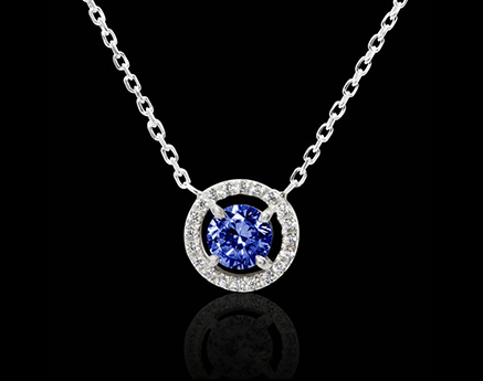 pendentif tanzanite soleil rond diamant