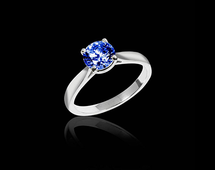 bague tanzanite angela solo or blanc palladie