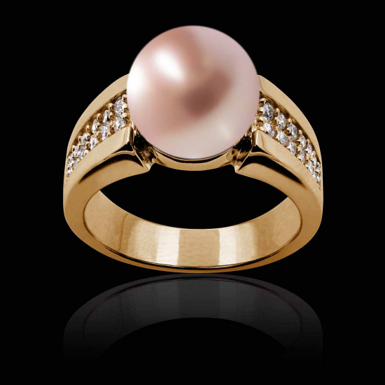 Aya Pink Pearl Engagement Ring