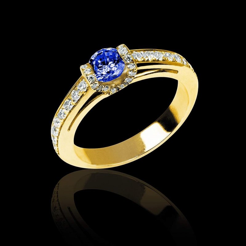 Bague de fiançailles saphir bleu Hera