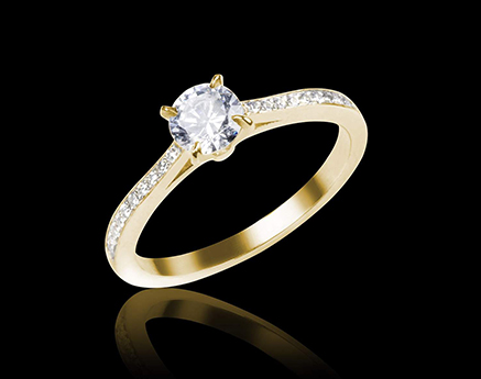 bague diamant or jaune elodie