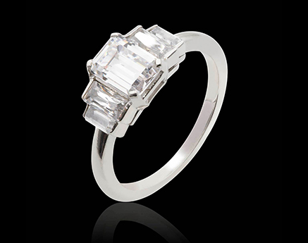 bague diamant or blanc art déco