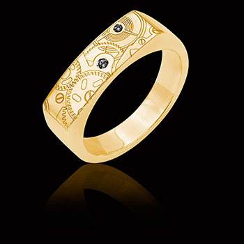 bague-homme-or-jaune-diamant-Noir-complication