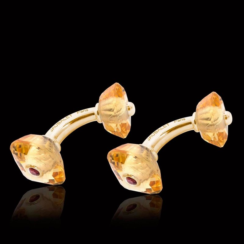 Boutons de manchette avec citrine