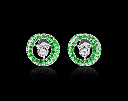 Boucles d'oreilles anémones emeraude