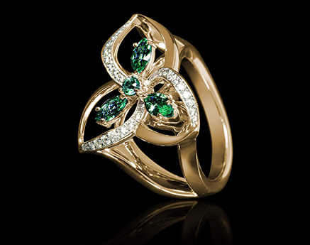bague emeraude estelle or jaune
