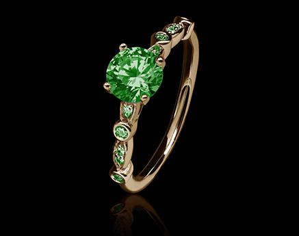 Bague emeraude maya or jaune
