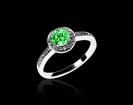 bague rekha emeraude or blanc