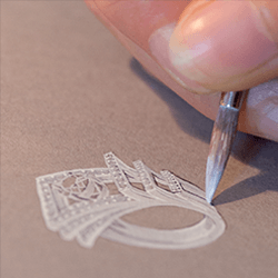 dessin bague sur mesure - Jaubalet Paris