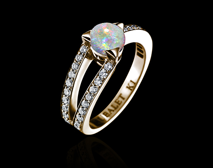 Bague plena luna opale or jaune