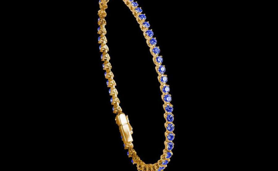 Bracelet en saphir Bleu de Ceylan
