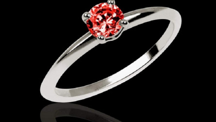 Bague solitaire rubis or blanc