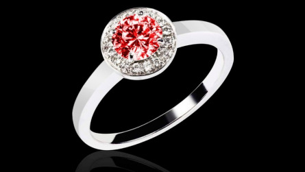 Bague solitaire rubis platine